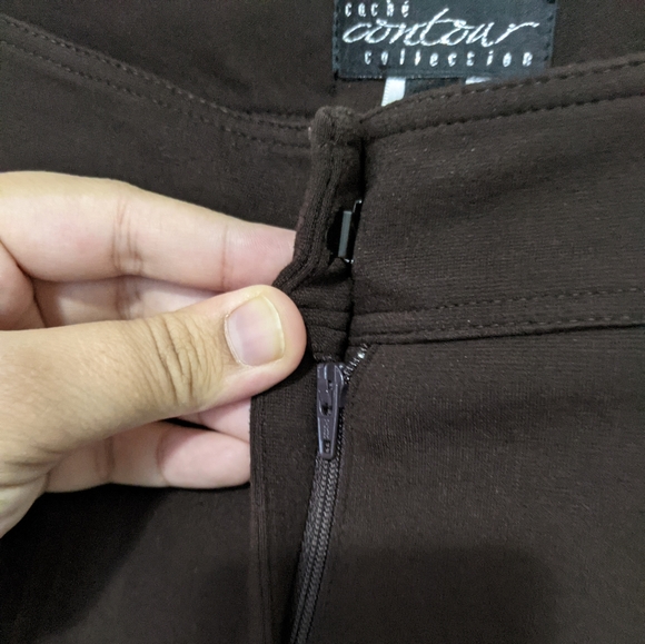 Caché Contour Brown Seamed Stirrup Skinny Pants 4 - Picture 5 of 9